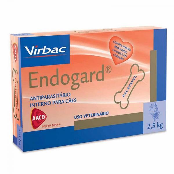 Endogard 2,5kg Cx 6 Comprimidos - Vermífugo Cães Virbac