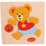 Enigma de madeira Urso Educacional Toy Training Baby Kids Developmental