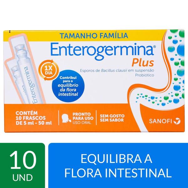 Enterogermina Plus C/ 10 Flaconetes de 5mL Cada