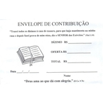 Envelope De Contribuição - Dízimo, Oferta - Branco - Pacote Com 100 Unidades