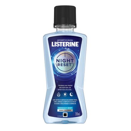 Enxaguante Bucal Listerine Night Reset Midnight Mint Zero Álcool 200ml