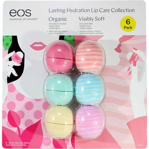 Eos Lip Balm Protetor Labial Kit Com 6