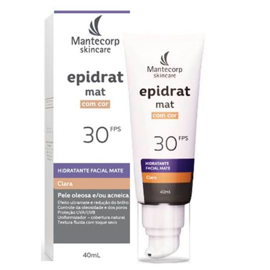 Epidrat Mat Hidratante Facial Fps30 com Cor Clara 40ml