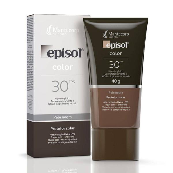 Episol Color Base Facial Pele Negra Fps 30 40g - Mantecorp