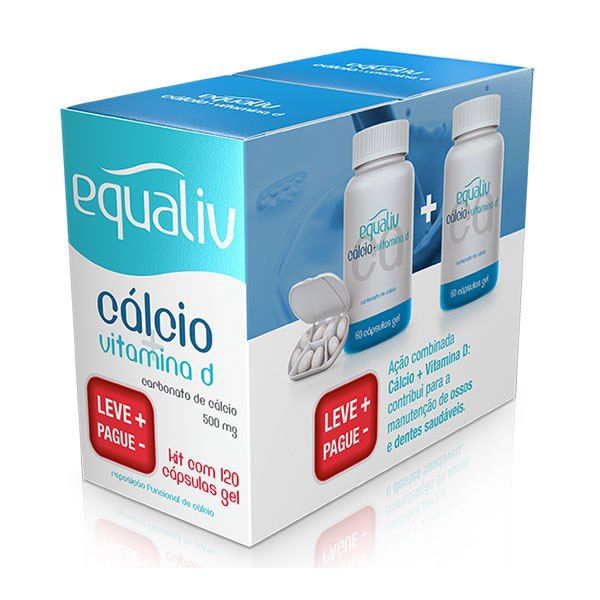 Equaliv Calcio + Vitamina D 60 Capsulas Leve 2 Pague 1