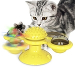 Escova de cabelo Turntable Cat Toy Turntable Co?ar Itchy Toy Cat Food Container