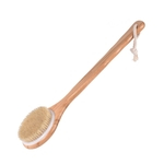 Escova de cerdas Bath com alça longa de bambu para banhos de massagem