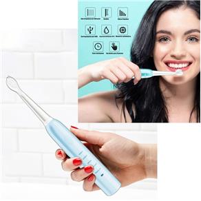 Escova de Dente Eletrica Recarregavel USB Refil Azul Saude Bocal Dental