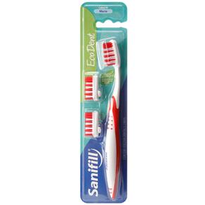 Escova de Dente Sanifill EcoDente Macia com Refil – Vermelha