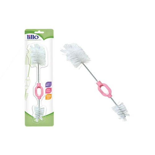 Escova de Limpeza 2 em 1 Rosa - Lillo - REF:9515R UN