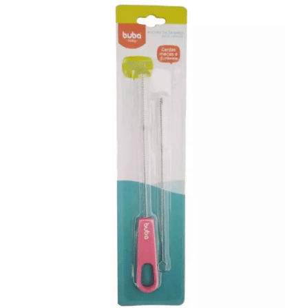 Escova de Limpeza para Canudo Rosa - Buba Baby | Produto Novo (Escova de Limpeza, Novo)