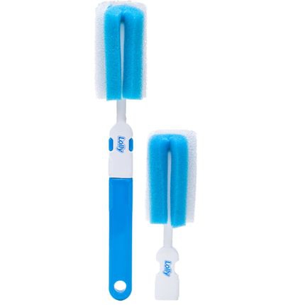 Escova de Mamadeira Lolly Baby com Esponja Azul