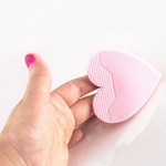 Escova de silicone macio Finger-Estilo da luva da forma do coração escova de limpeza rosto Maquiagem Fundação para a massagem esfoliante