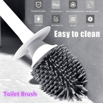 Escova de vaso sanitário macio Suporte de cabeça de borracha Escova de limpeza para banheiro Suspensão de parede Acessórios para banheiro de limpeza de piso
