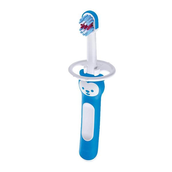 Escova Dental Babys Brush 6M+ Cabo Curto - Azul - Mam