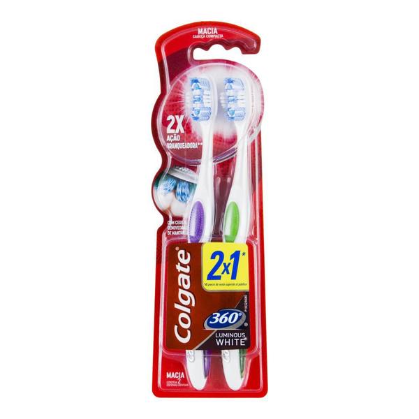 Escova Dental Colgate 360 Luminous White 2 Unidades Pague 1 Unidade