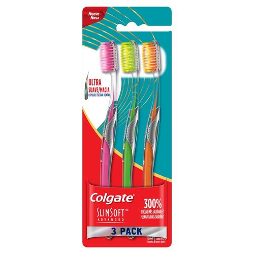 Escova Dental Colgate Slim Soft Advanced - 3 Unidades