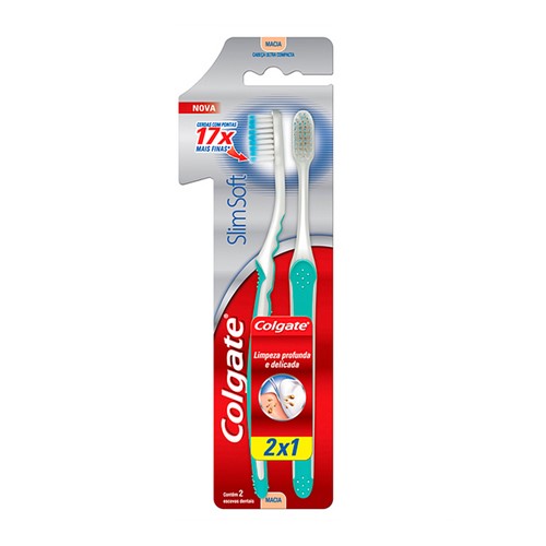 Escova Dental Colgate Slim Soft Macia Cores Sortidas Leve 2 Pague 1