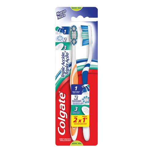 Escova Dental Colgate Tripla Ação 2 Unidades - Embalagem Promocional