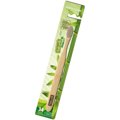 Escova Dental de Bambu Vegana e Ecológica Natural