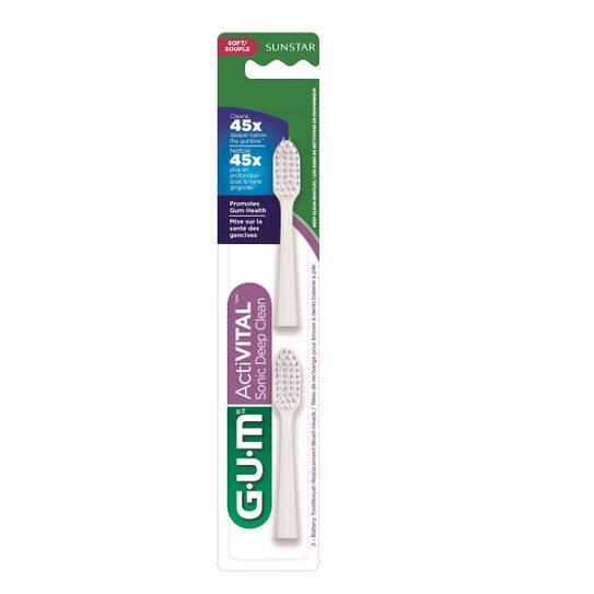 Escova Dental Eletrica Gum Sonic Deep Clean Refil com 2 Unidade