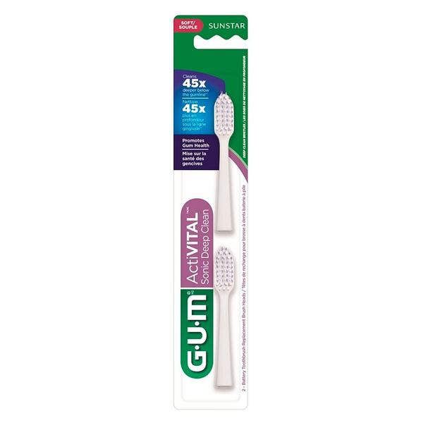 Escova Dental Gum ActiVital Sonic Deep Clean Refil com 2 Unidades
