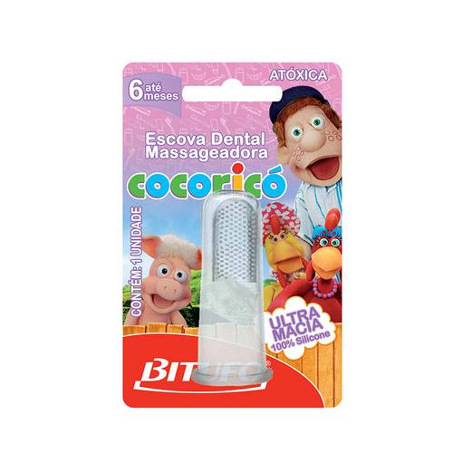 Escova Dental Infantil Cocorico com Massageador