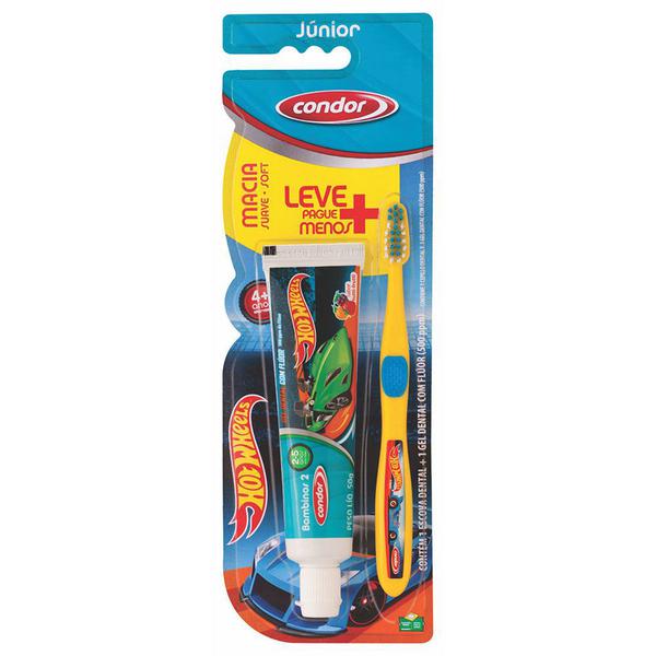Escova Dental Junior + Gel Kids Hotwheels Condor