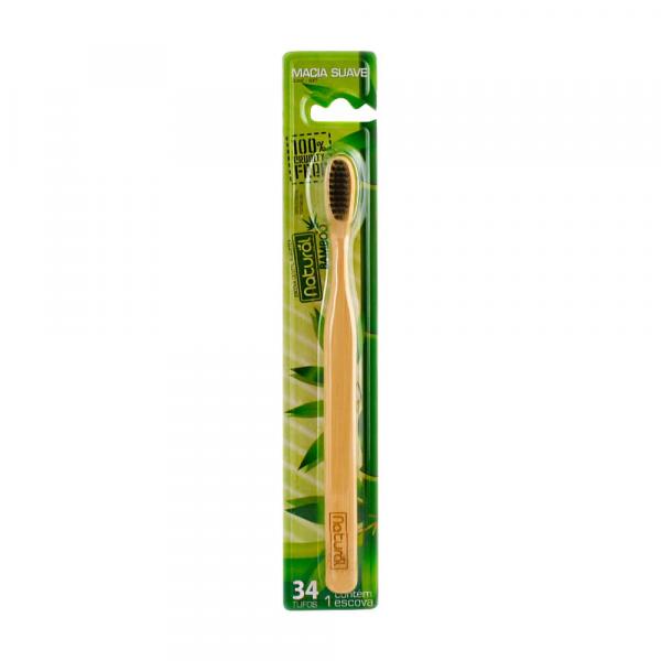 Escova Dental Natural de Bambu 34 Tufos Orgânico Natural