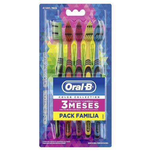 Escova Dental Oral-b Color Collection Família - 5 Unidades