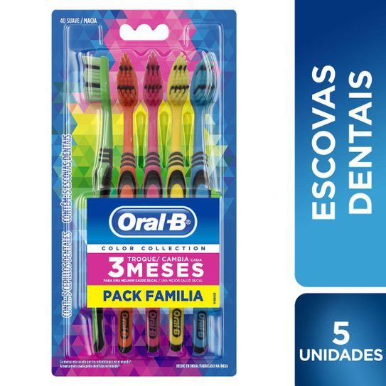 Escova Dental Oral-B Color Collection Pack Familiar