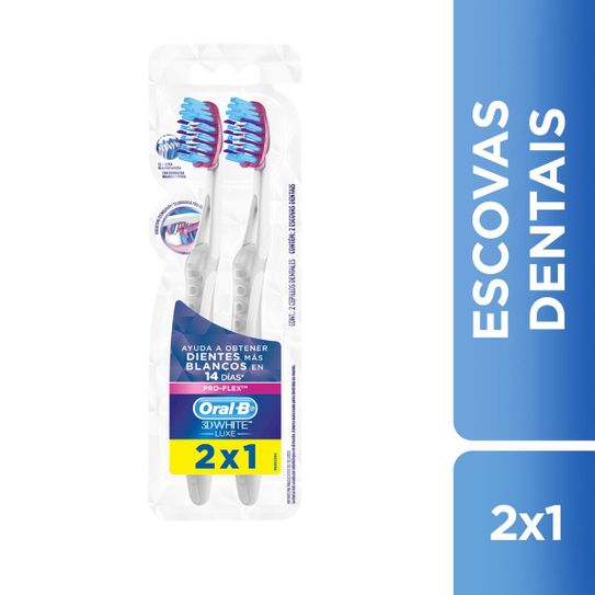 Escova Dental Oral-B 3d White Luxe Pro-Flex - 2 Unidades