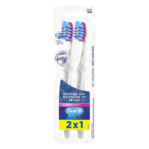 Escova Dental Oral-B 3D White Luxe Pro-Flex 2 Unidades