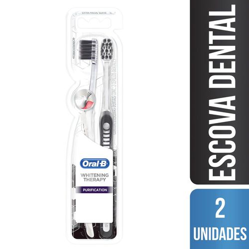 Escova Dental Oral-B 3D White Whitening Therapy Purification 2 Unidades ED ORAL-B WHITENING THERAPHY C/2UN PURIFICATION