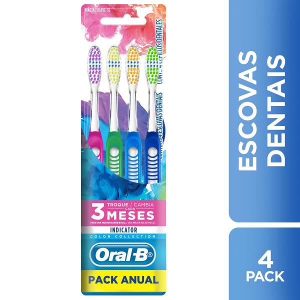 Escova Dental Oral-B Indicator Colors N35 Colection 4 Unidades