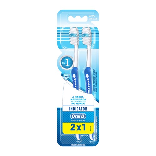 Escova Dental Oral B Indicator Macia Cabeça 35 Cores Sortidas Leve 2 Pague 1