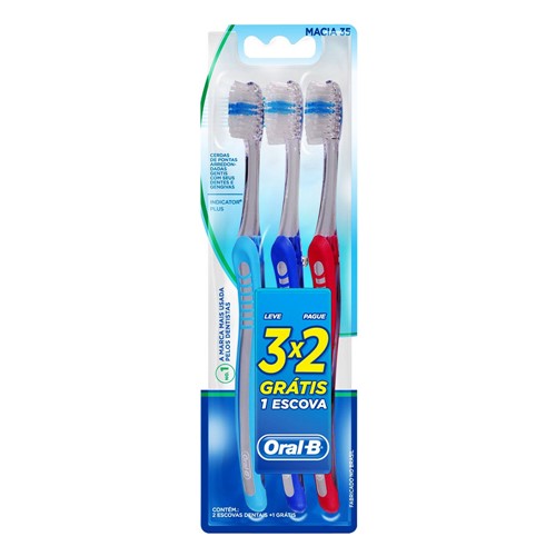 Escova Dental Oral B Indicator Macia Cabeça 35 Cores Sortidas Leve 3 Pague 2