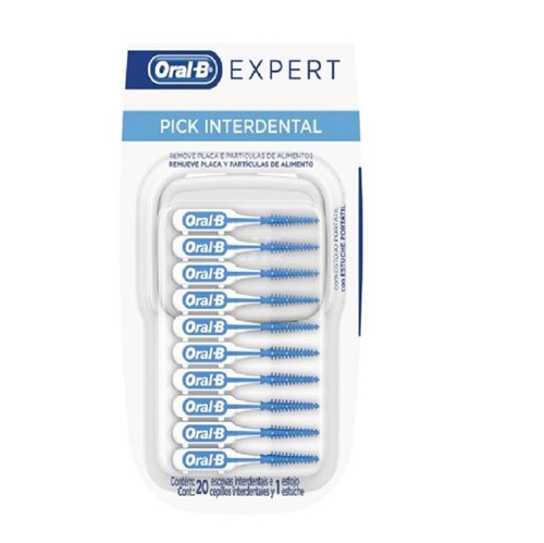 Escova Dental Oral B Pick Interdental Descartável com 20 Unidades + 01 Estojo