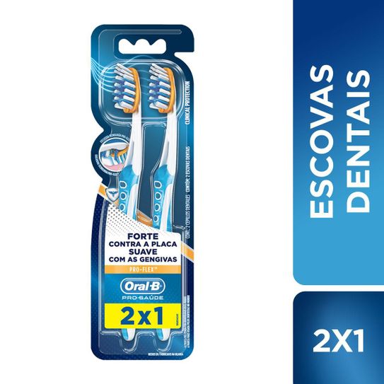 Escova Dental Oral-B Pro-Saúde Pro-Flex - 2 Unidades