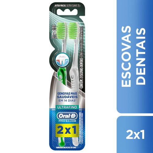 Escova Dental Oral-B Pró Saúde Ultrafino 2 Unidades