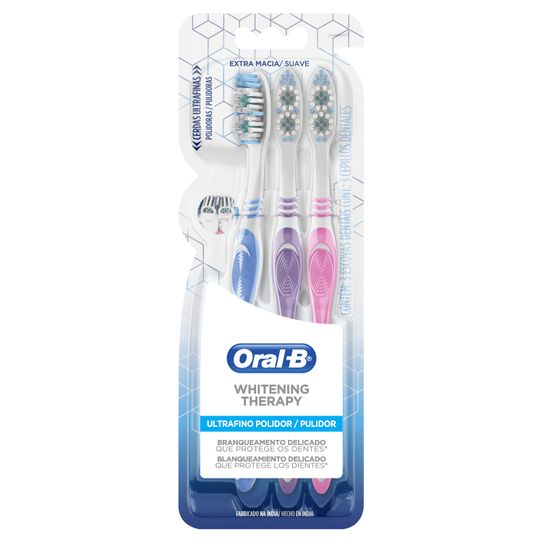Escova Dental Oral B Whitening Therapy com 3 Unidades