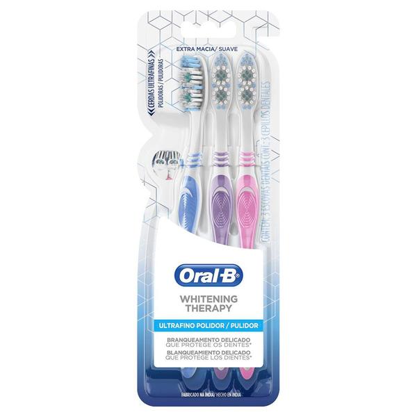 Escova Dental Oral-B Whitening Therapy Ultrafino Polidor 3 Unidades - Oral B
