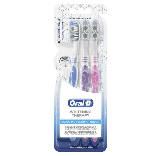 Escova Dental Oral-B Whitening Therapy Ultrafino Polidor 3 Unidades - Oral B