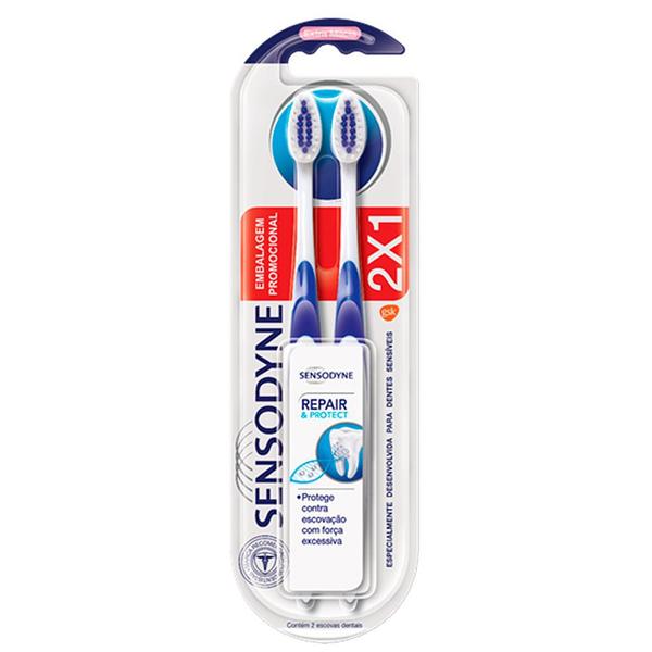 Escova Dental Sensodyne Repair e Protect Extra Macia Cores Sortidas com 2 Unidades
