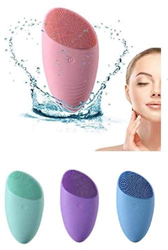 Escova Limpeza Facial Massageador Recarregável em Silicone Retira Maquiagem Esfoliante Massageadora Anti Rugas