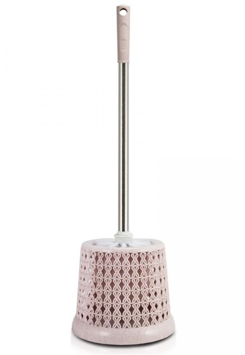Escova para Vaso Sanitário Circular Jacki Design Rattan Rosa