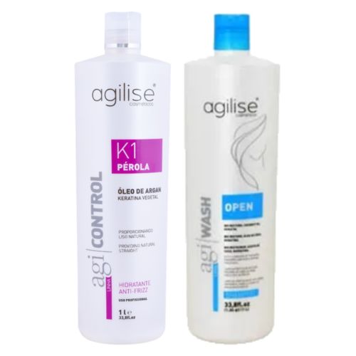 Escova Progressiva K1 Pérola + Shampoo Open 1 L - Agilise