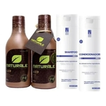 Escova Progressiva Orgânica Naturale 300ml + Kit Pós P/ Loiros 250ml Shampoo / Condicionador