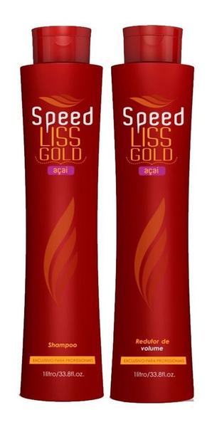 Escova Progressiva Speed Liss Gold Açaí 2x1000ml