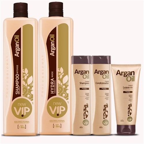 Escova Progressiva Vip Argan Oil + Kit Manutenção Progressiva Argan Oi...